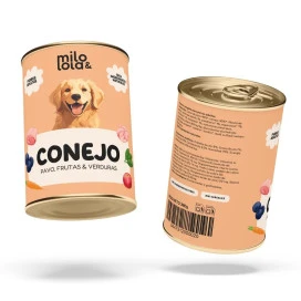 Milo y Lola Conejo y Pavo (Alimentación Natural Completa) Perro Comida húmeda para Perros Patitas&co