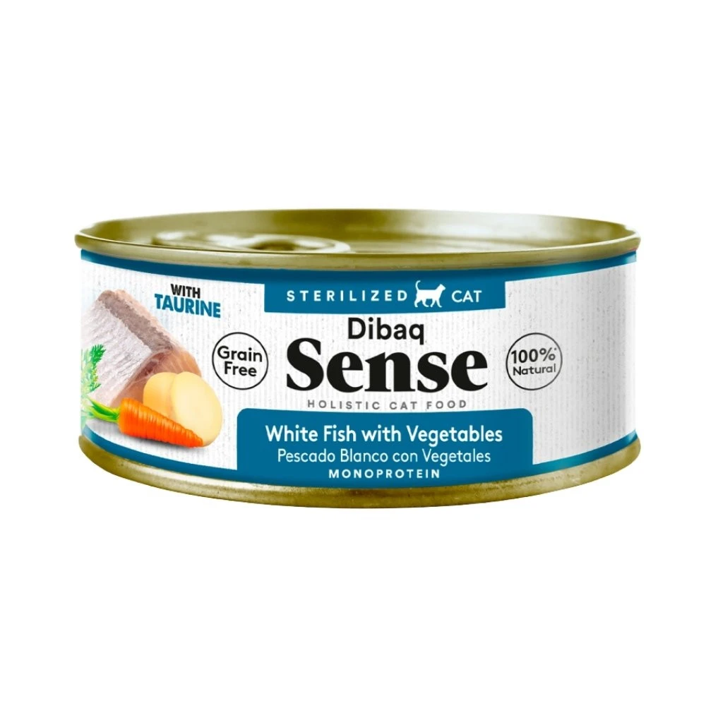 Dibaq Sense Lata de Pescado Blanco con Vegetales para Gato Patitas&co Patitas&co