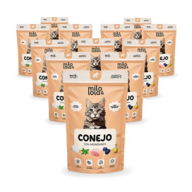 Pack 12 Sobres Milo y Lola de Conejo y Pollo con Arándanos para Gatos Comida húmeda para gatos Patitas&co