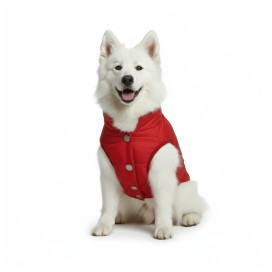 Abrigo Patitas Rojo para Perro Mediano