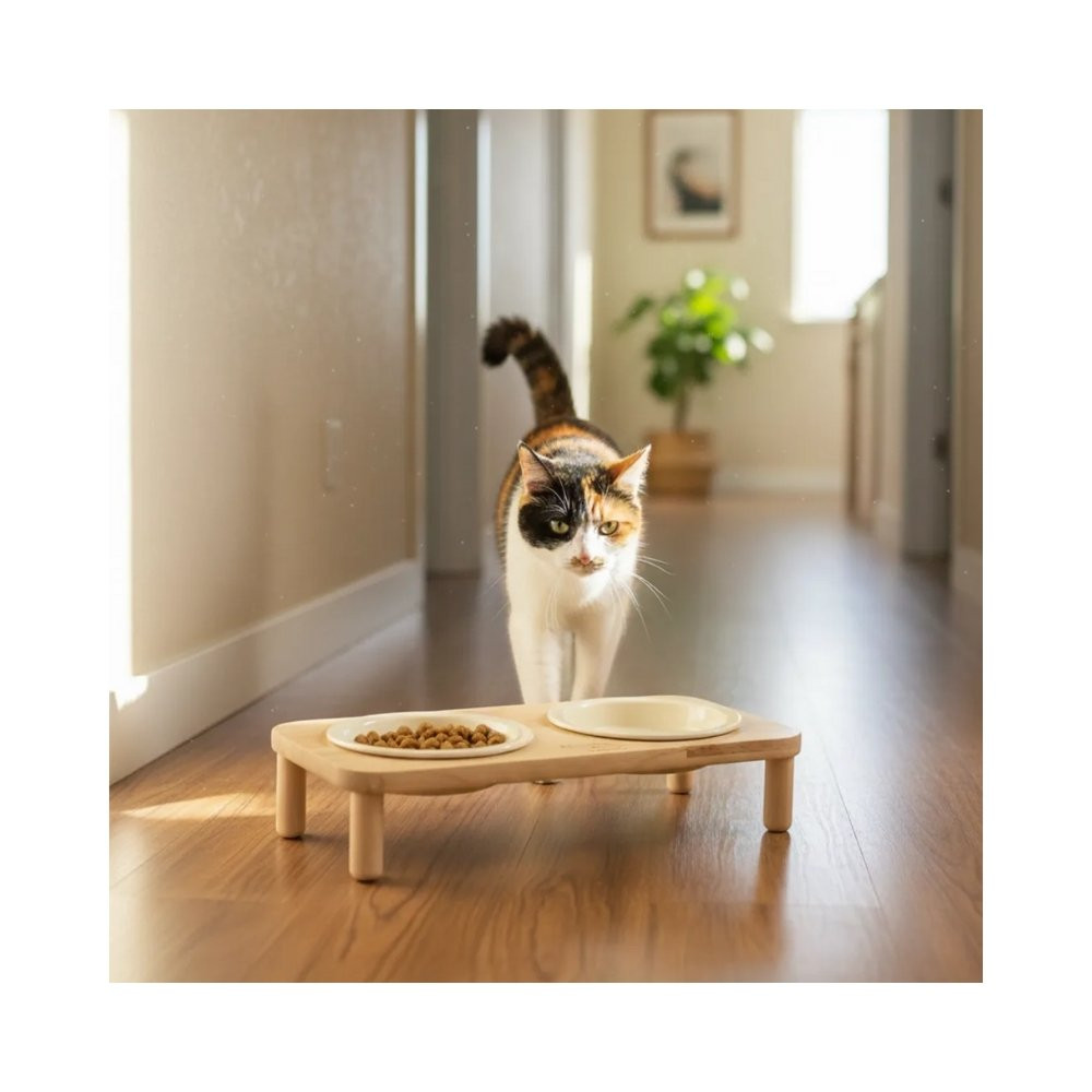 Comedero y Bebedero Cala Blanca para Gatos Patitas&co Patitas&co