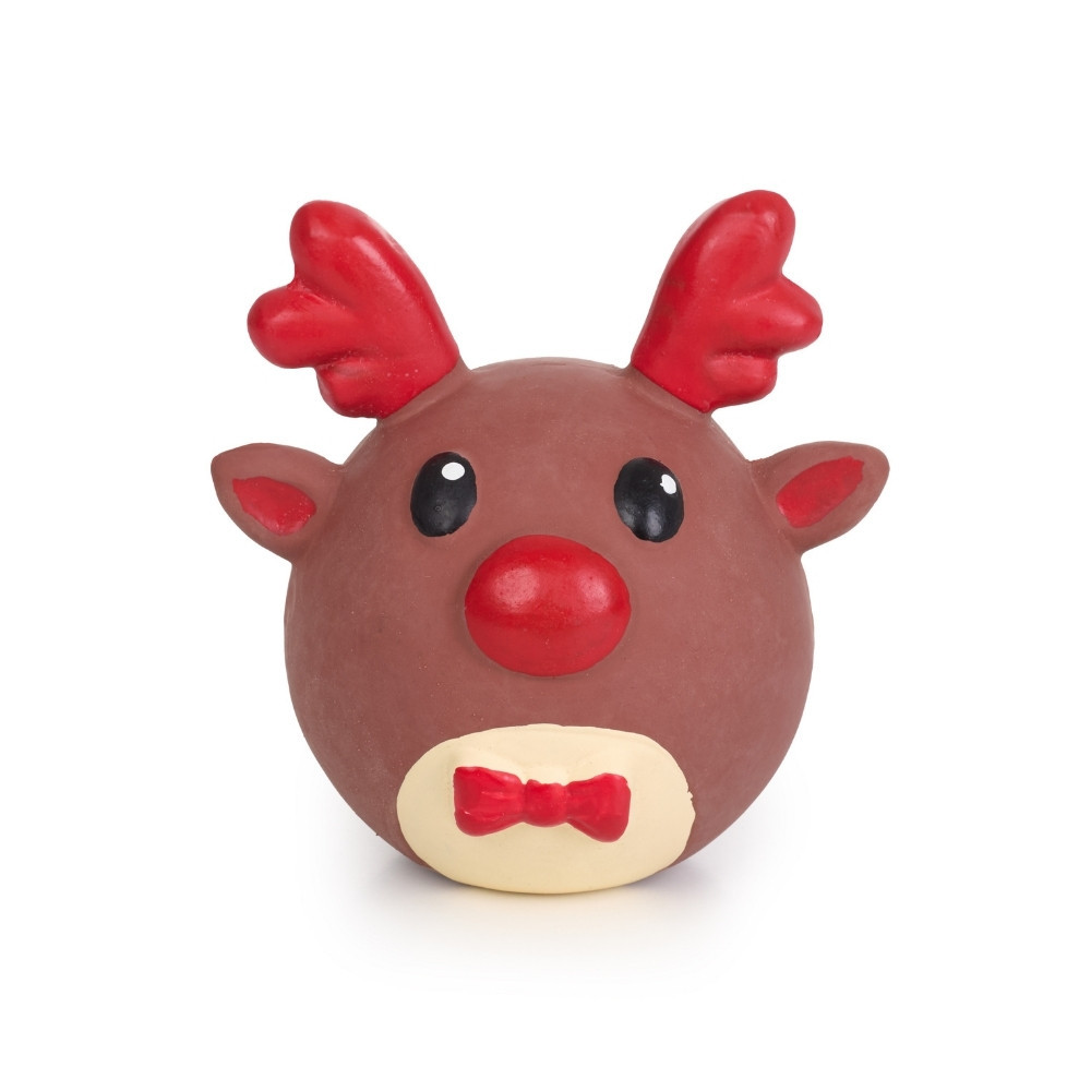 Bubimex Juguete Bola Reno de Latex para Perro Especial navidad Patitas&co