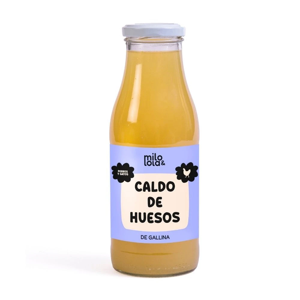 Milo y Lola Caldo de Huesos de Gallina Caldos y Toppers para Perros Patitas&co