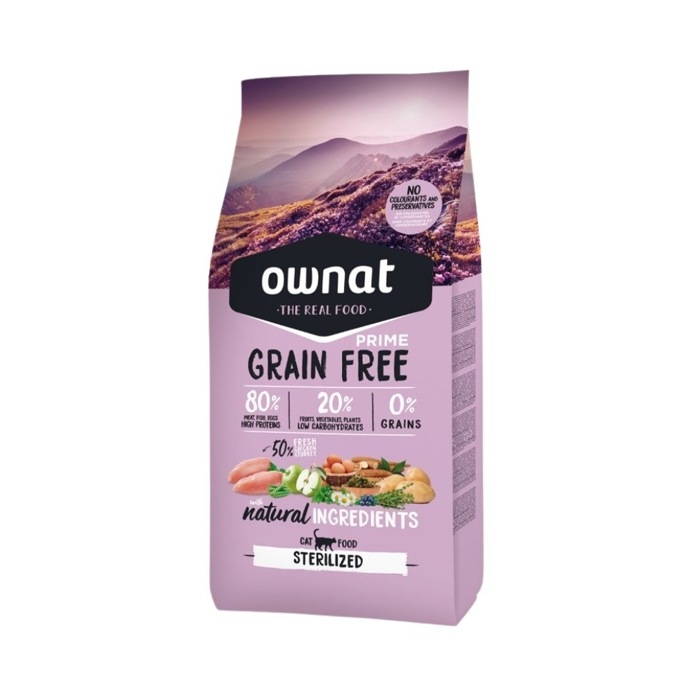 Ownat Grain Free Prime para Gato Esterilizado Pienso para gatos Patitas&co