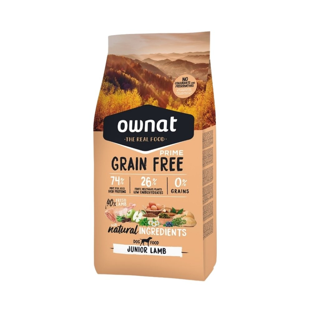 Ownat Grain Free Prime Junior de Cordero para Perro Cachorro Pienso para Perros Patitas&co
