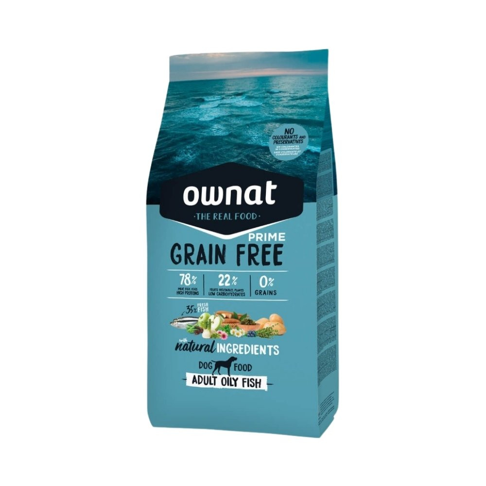 Ownat Grain Free Prime de Pescado Azul para Perro Adulto Pienso para Perros Patitas&co