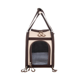 Freedog Transportín Traveltails Crema y Chocolate para Gatos y Perros Pequeños Transportines y Bolsos para Perros Patitas&co