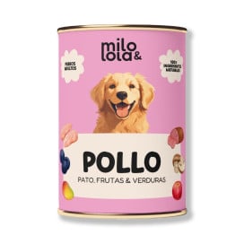 Pack 12 Latas Milo y Lola Pollo y Pato para Perro (12x380g) Comida húmeda para Perros Patitas&co