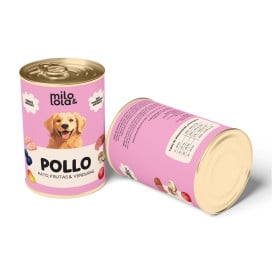 Pack 12 Latas Milo y Lola Pollo y Pato para Perro (12x380g) Comida húmeda para Perros Patitas&co
