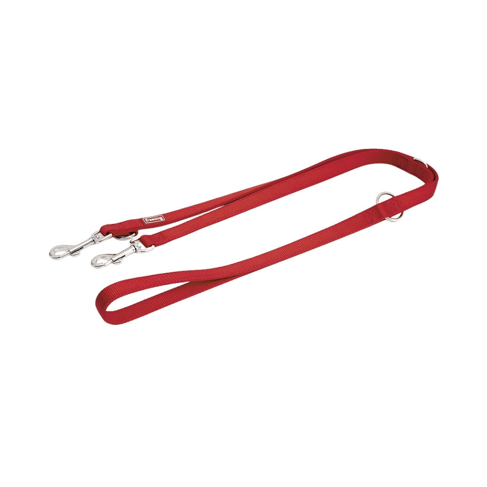 Freedog Correa (2m) Multiposición de Nylon Roja para Perro Collar, Correa y Arnes Perro Patitas&co