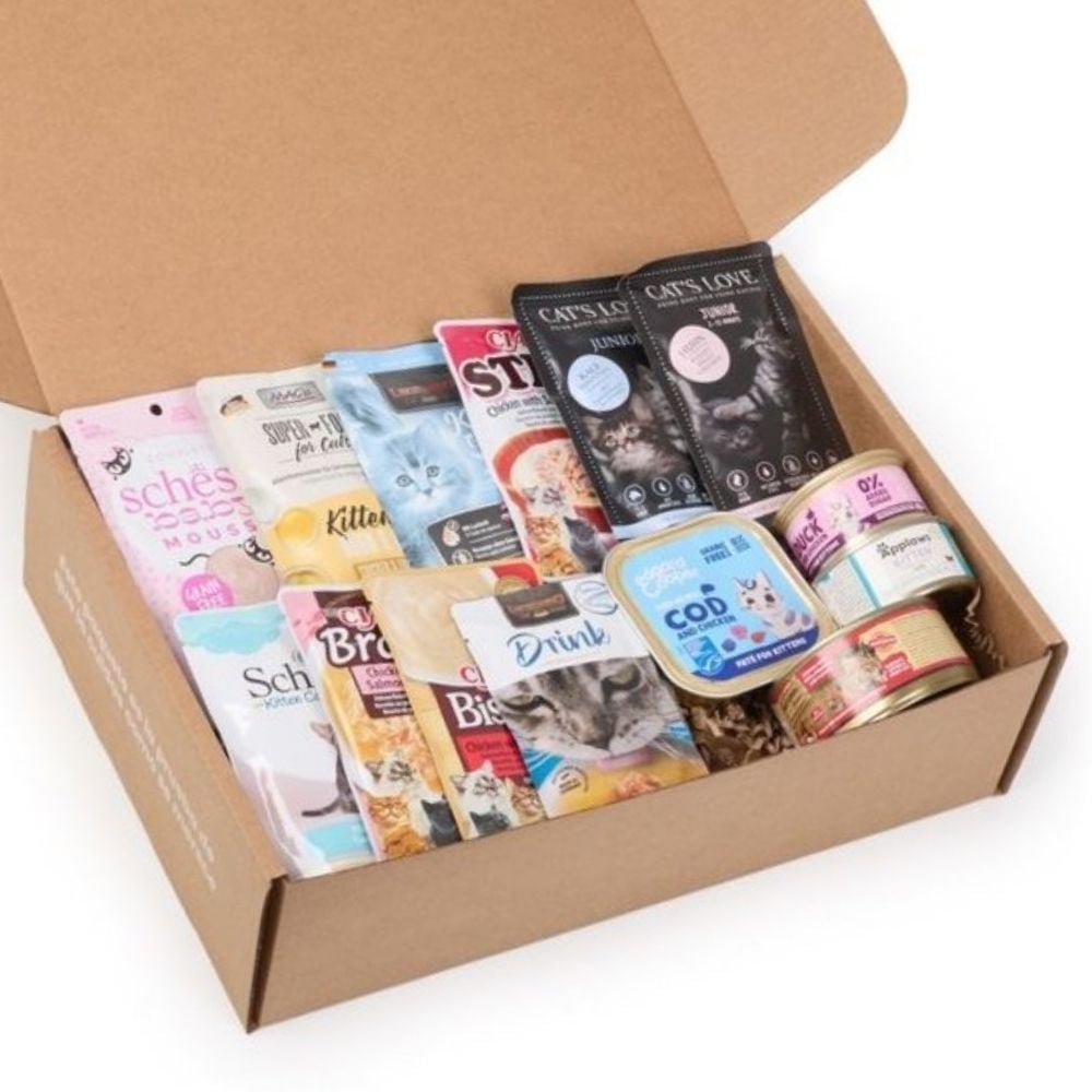 Caja de Degustación Happy CATa Kitten Comida húmeda para gatos Patitas&co