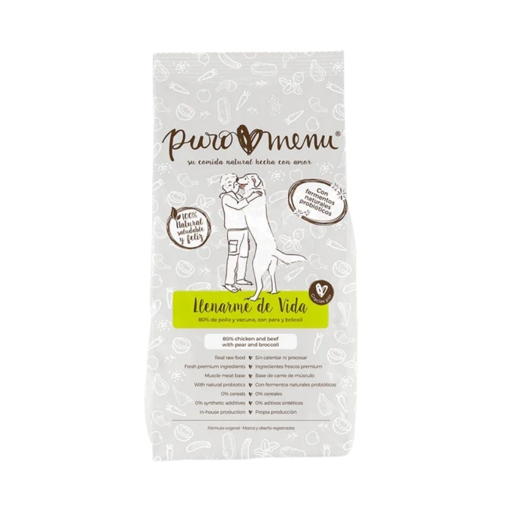 Puromenu Dieta BARF Pollo y Ternera (Llenarme de Vida) para Perro Dieta BARF Perros Patitas&co