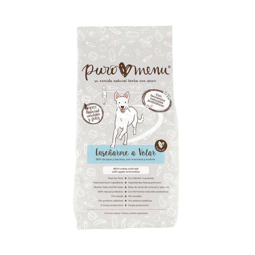 Puromenu Dieta BARF Pavo y Balacao (Enseñarme a Volar) para Perro Dieta BARF Perros Patitas&co