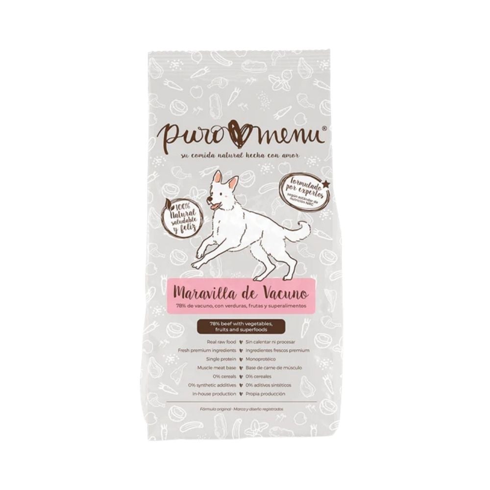 Puromenu Dieta BARF Vacuno (Maravilla de Vacuno) para Perro Dieta BARF Perros Patitas&co