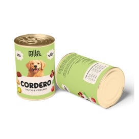 Pack 12 Latas Milo y Lola Cordero para Perro (12x380g) Comida húmeda para Perros Patitas&co