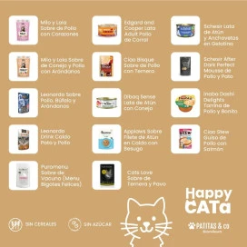 Caja de Degustación Happy CATa Comida húmeda para gatos Patitas&co