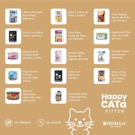 Caja de Degustación Happy CATa Kitten Comida húmeda para gatos Patitas&co