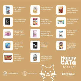 Caja de Degustación Happy CATa Kitten Comida húmeda para gatos Patitas&co
