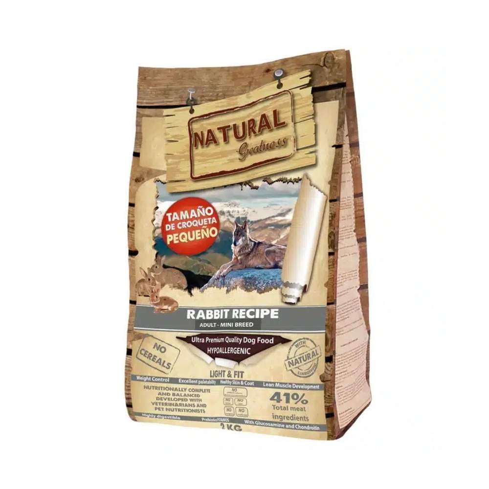 Natural Greatness Pienso Natural de Conejo para Razas Pequeña Pienso para Perros Patitas&co
