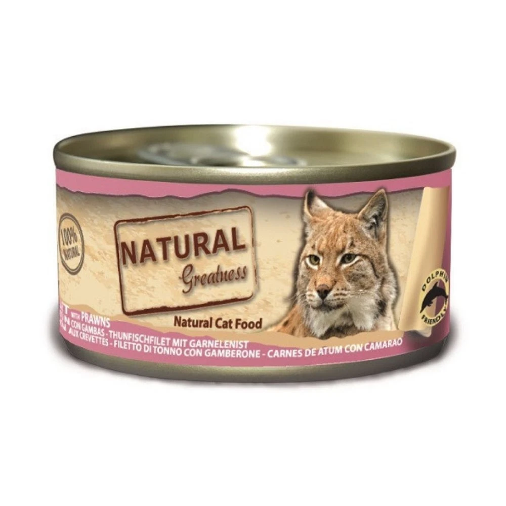 Natural Greatness Lata Atún con Gambas para Gato Comida húmeda para gatos Patitas&co
