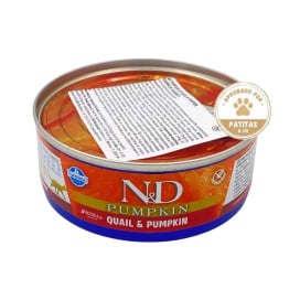 Farmina ND Adult Lata Codorniz Pollo y Calabaza para Gato Comida húmeda para gatos Patitas&co