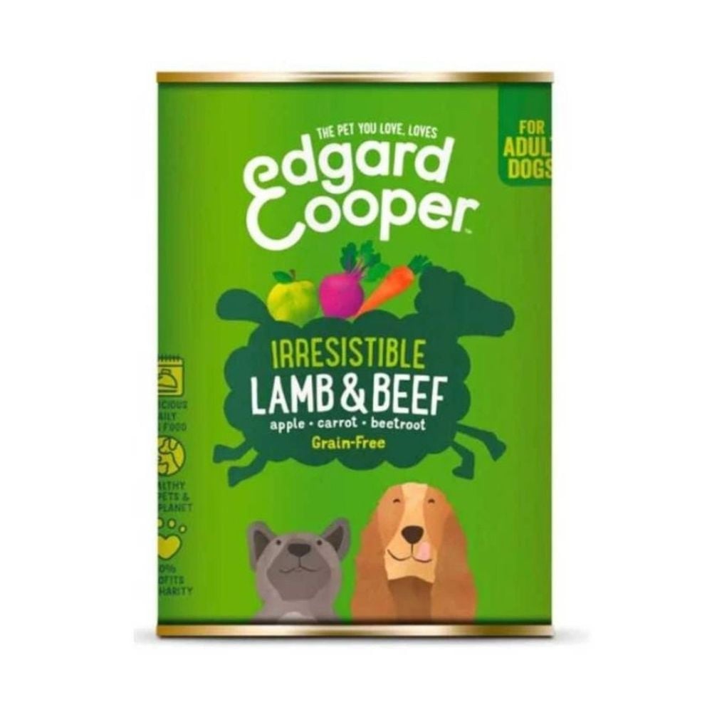 Edgard and Cooper Lata Adult Cordero y Ternera 400g Perro Comida húmeda para Perros Patitas&co