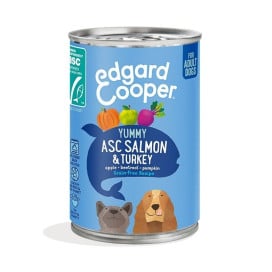 Edgard and Cooper Lata Adult Salmón y Pavo 400g Perro Comida húmeda para Perros Patitas&co