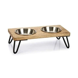 Comedero Madera Elevado Linga para Perro y Gato (2x160ml) Comederos y Bebederos para perros Patitas&co
