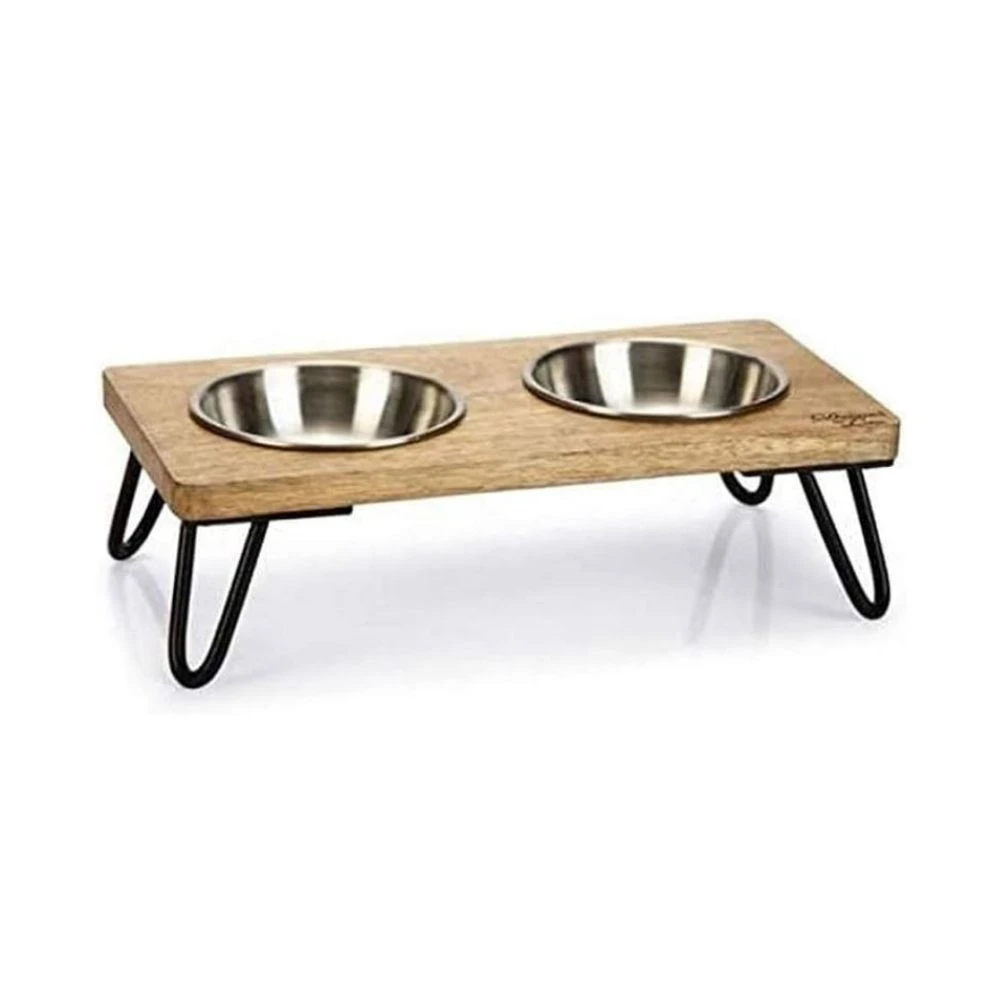 Comedero Madera Elevado Linga para Perro y Gato (2x160ml) Comederos y Bebederos para perros Patitas&co