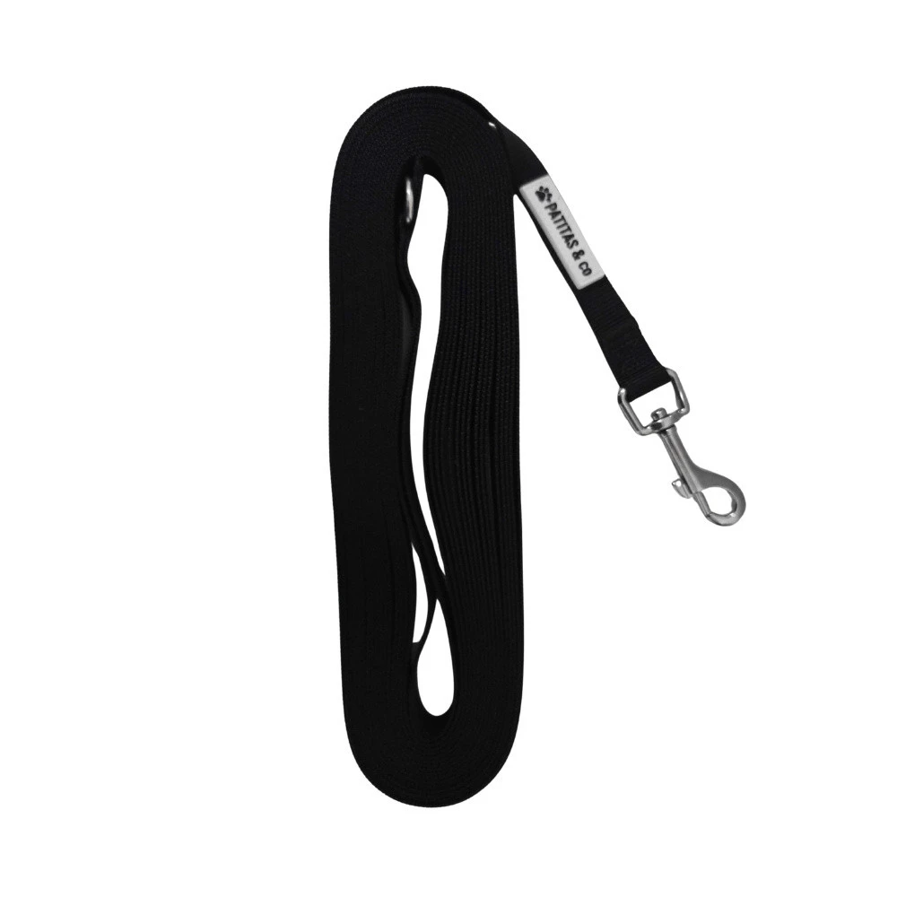 Correa Patitas Negra 5 metros Correas para perro Patitas&co
