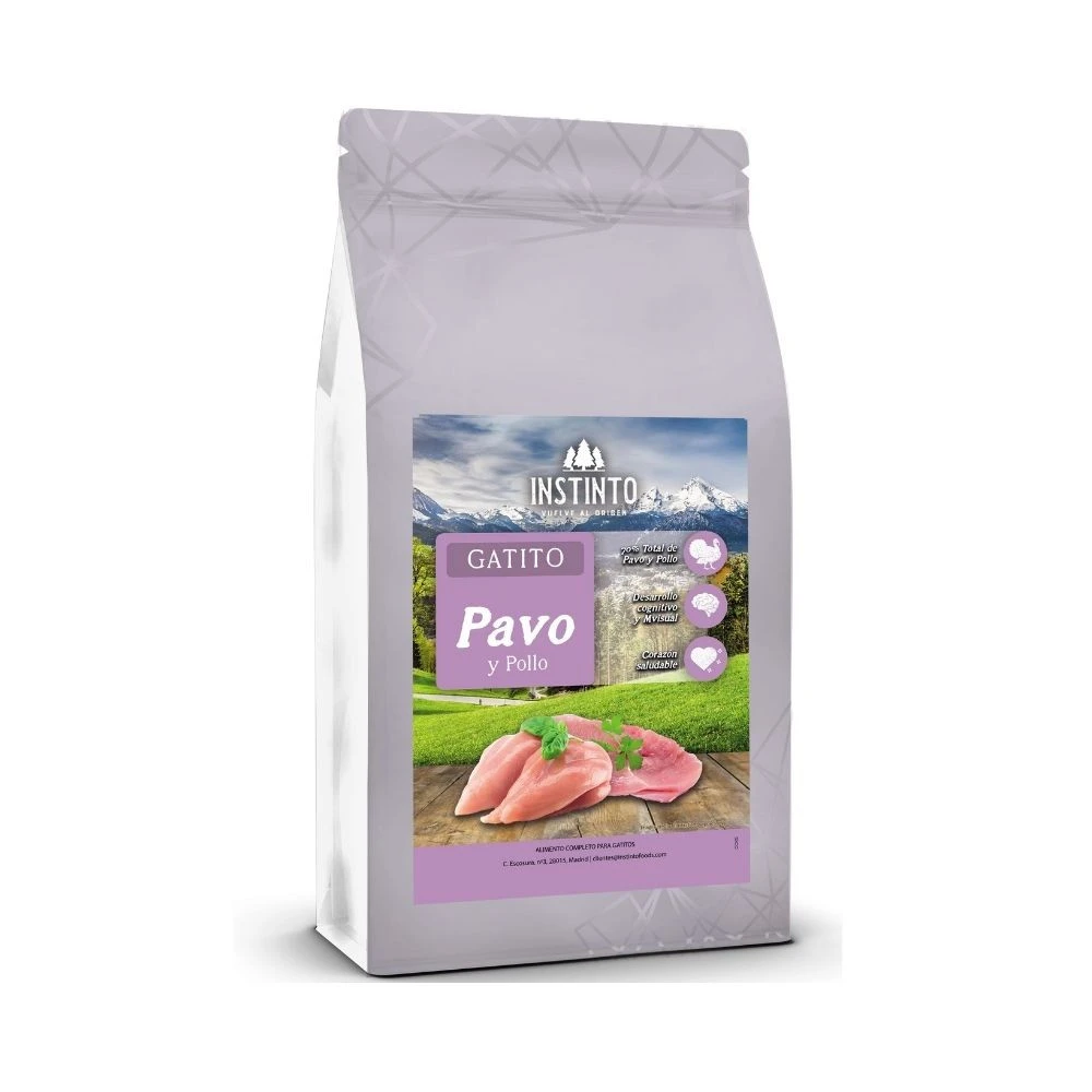 Instinto Pienso Natural Pavo y Pollo Gatitos Pienso para gatos Patitas&co