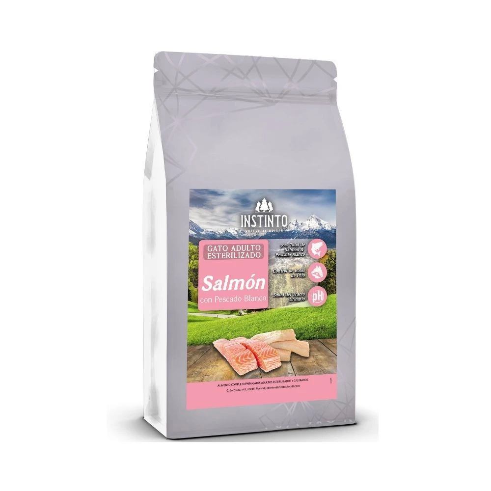 Instinto Pienso Natural Pescado Blanco y Salmón Gato Esterilizado Pienso para gatos Patitas&co