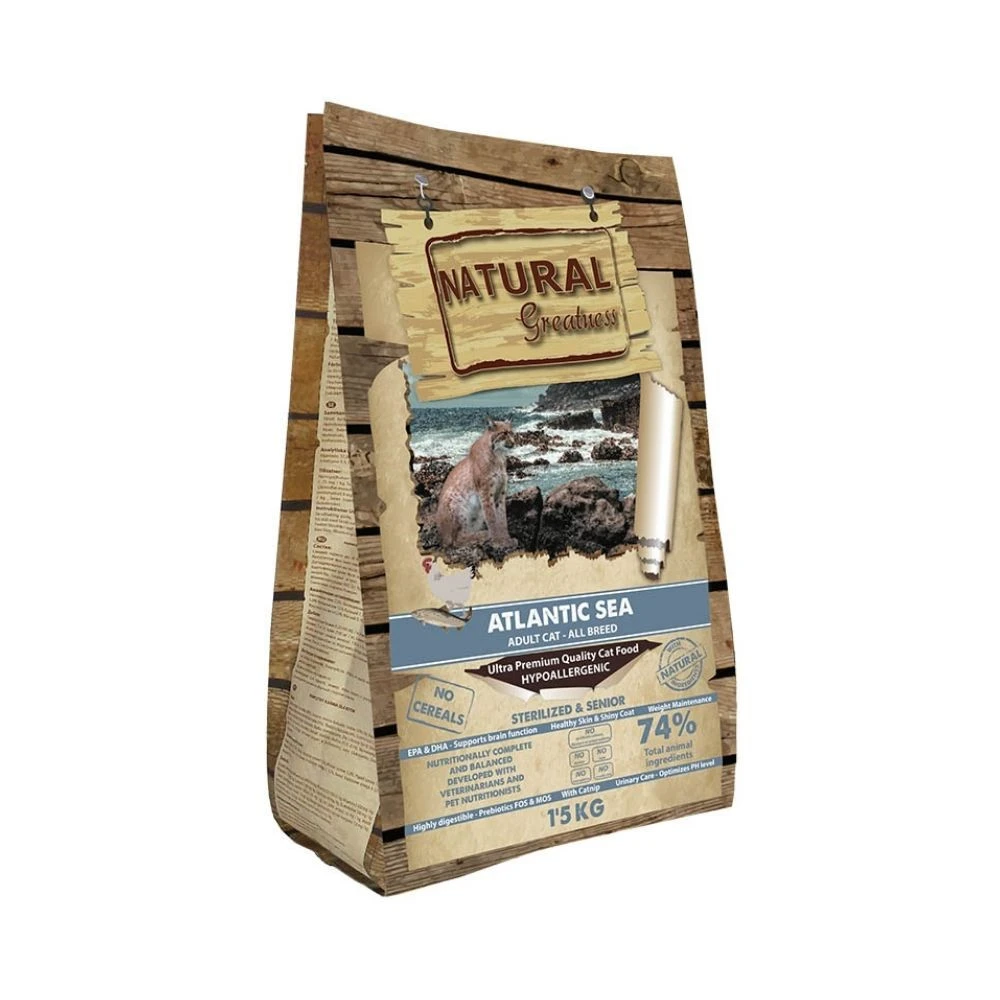 Natural Greatness Salmón Mar Atlántico Pienso Natural Gato Esterilizado Pienso para gatos Patitas&co