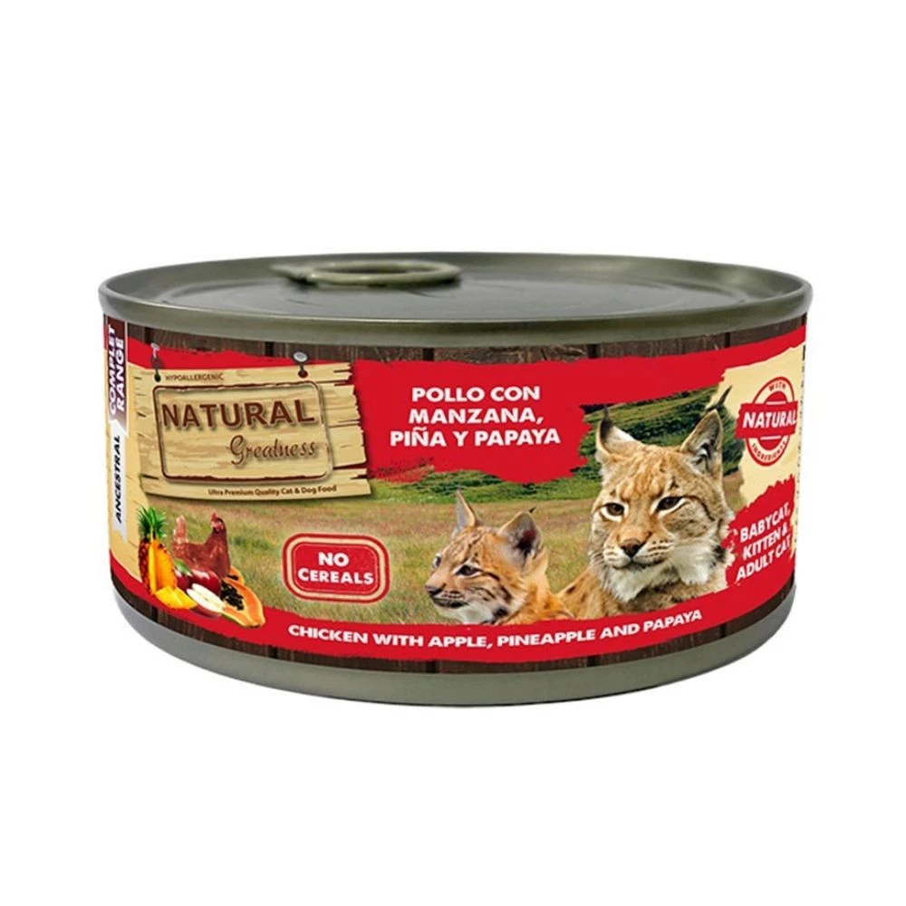 Natural Greatness Lata Pollo con Manzana para Gatito Comida húmeda para gatos Patitas&co