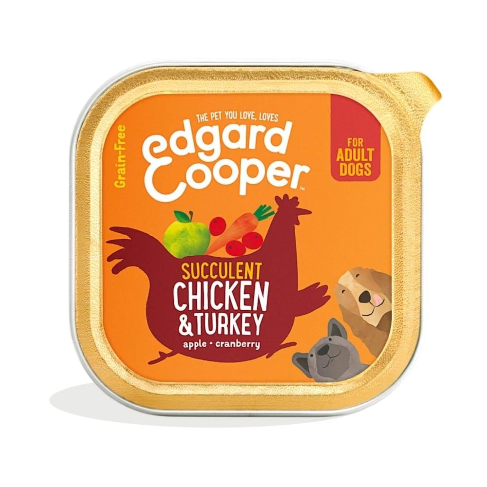 Edgard and Cooper Tarrina Pollo y Pavo 150g Perros Comida húmeda para Perros Patitas&co
