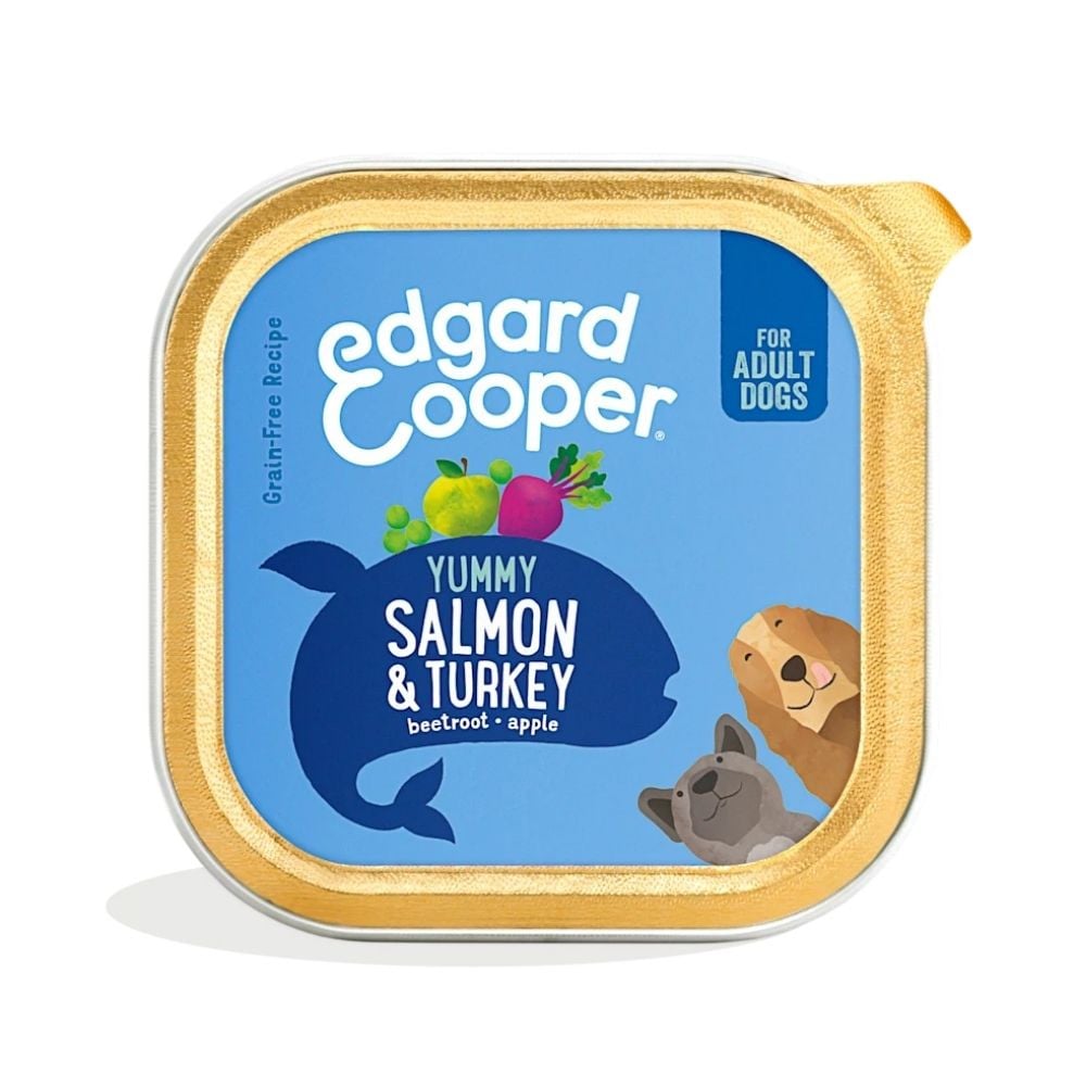 Edgard and Cooper Tarrina Salmón y Pavo 150g Perros Comida húmeda para Perros Patitas&co