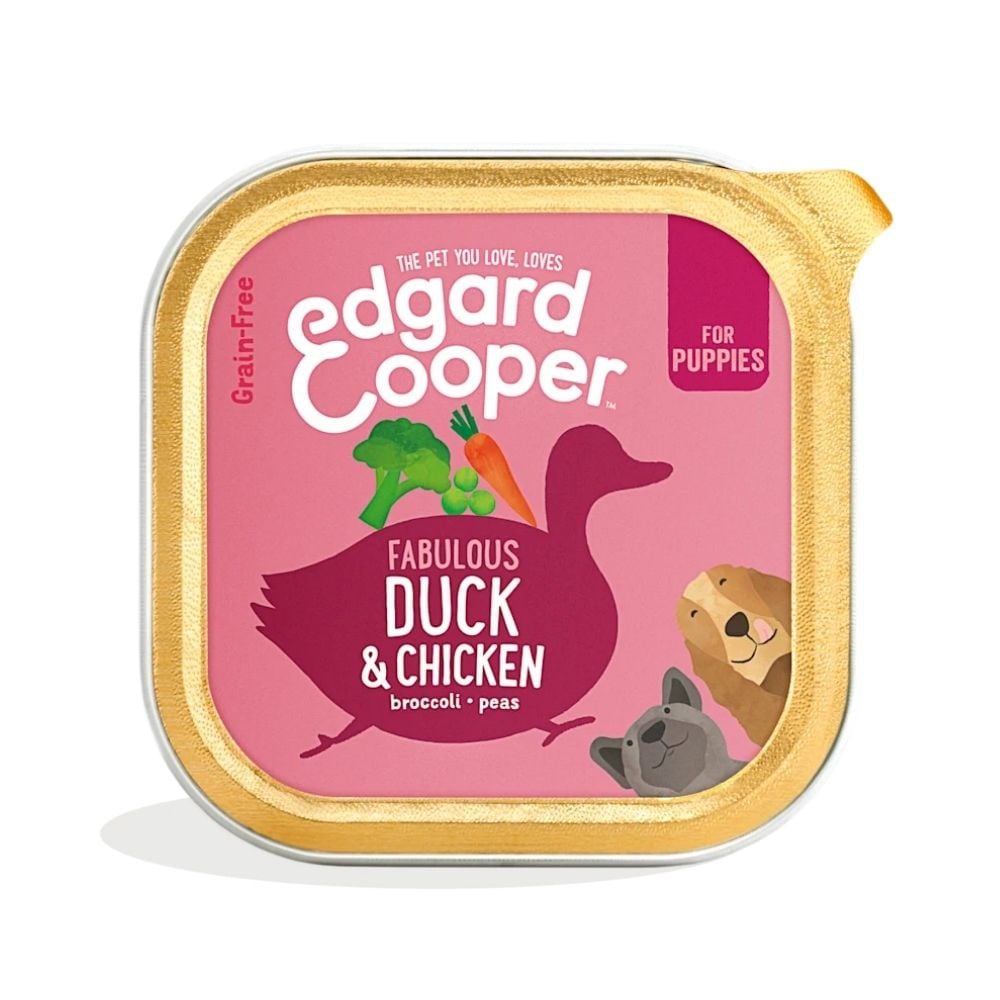 Edgard and Cooper Tarrina Pato y Pollo Cachorro 150g Comida húmeda para Perros Patitas&co