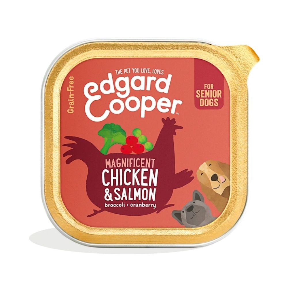 Edgard and Cooper Tarrina Pollo y Salmon 150g Perro Senior Comida húmeda para Perros Patitas&co