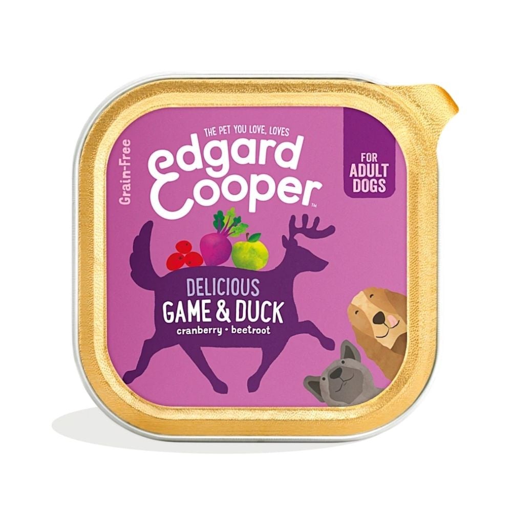 Edgard and Cooper Tarrina Venado y Pato 150g Perro Comida húmeda para Perros Patitas&co