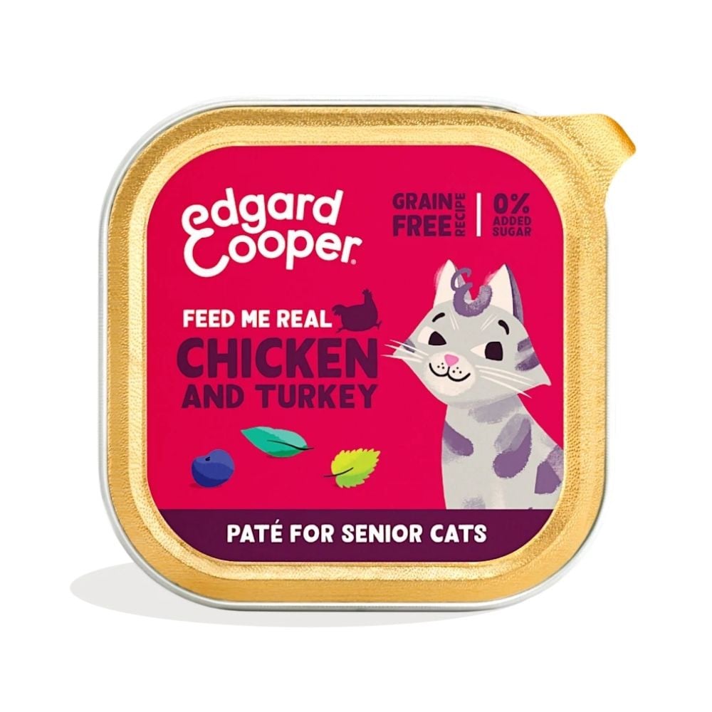 Edgard and Cooper Tarrina Pollo y Pavo para Gatos Senior Comida húmeda para gatos Patitas&co