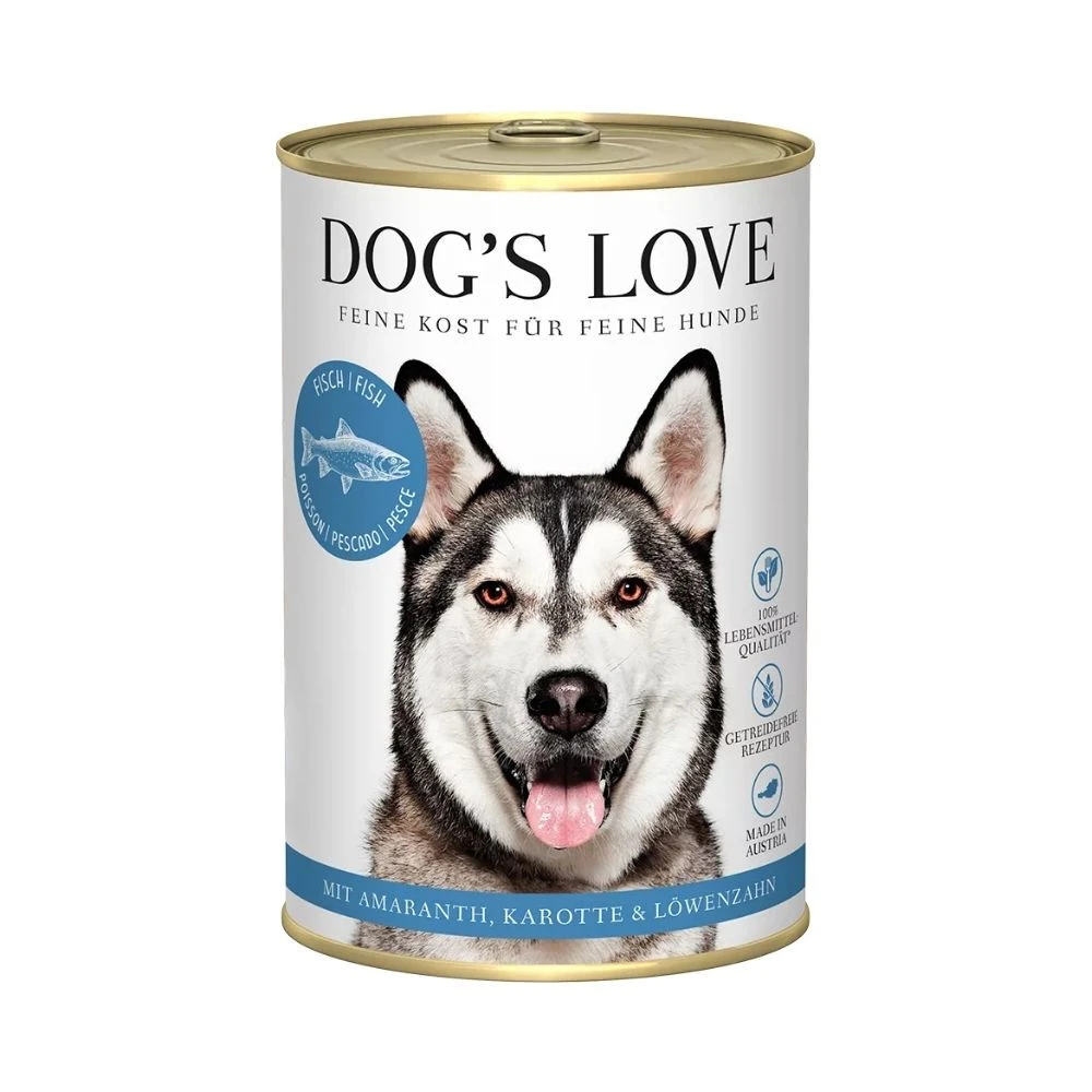 Dogs Love Lata Pescado Comida Húmeda Natural Perro Comida húmeda para Perros Patitas&co
