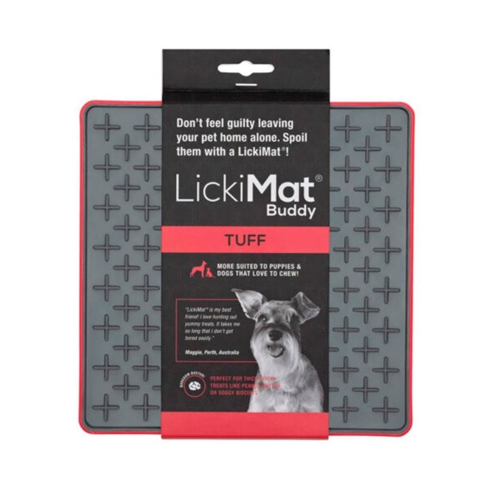 Comedero Antivoracidad LickiMat Tuff Buddy Rojo