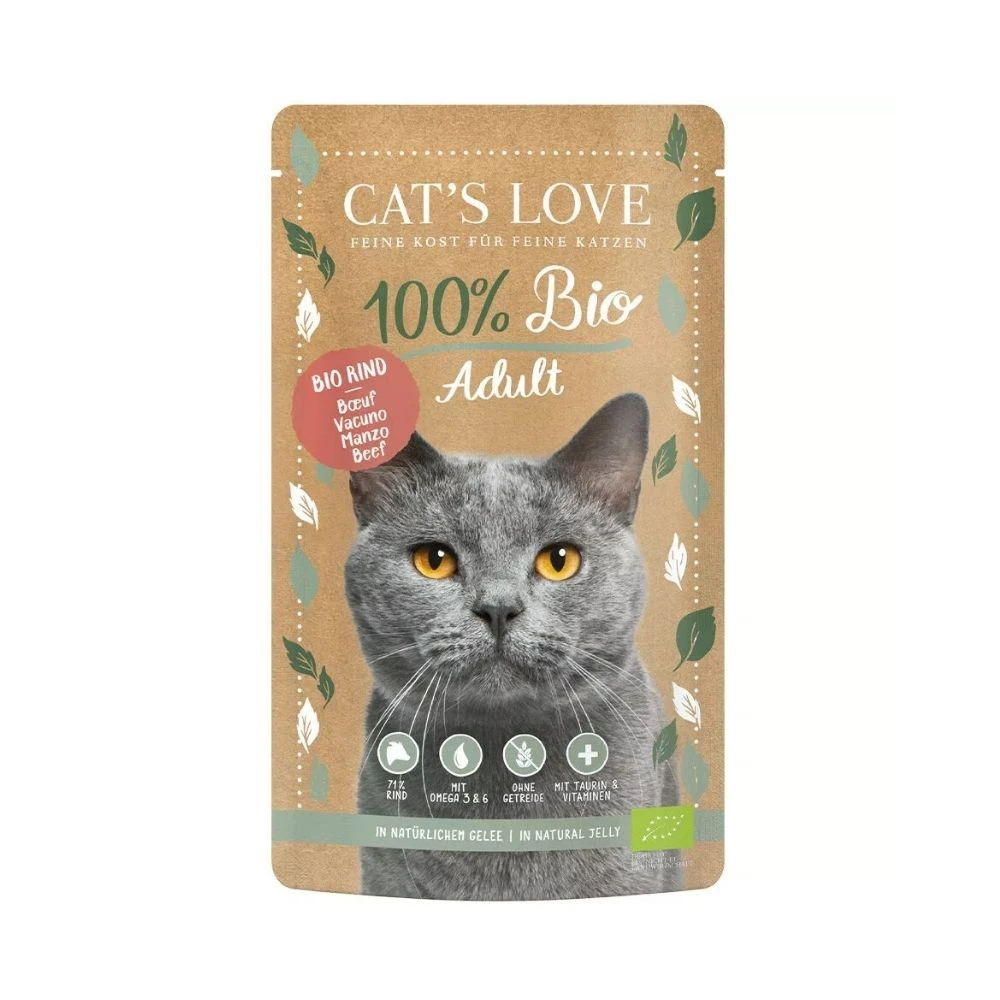 Cats Love Sobre Bio Ternera para Gato Comida húmeda para gatos Patitas&co