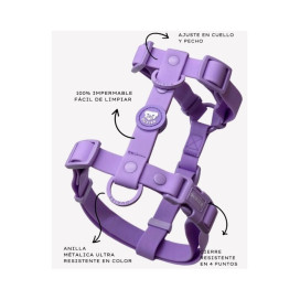 Dukier Arnés Waterproof Morado para Perros Accesorios de Paseo para Perro Patitas&co