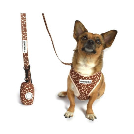 Pack Patitas Jirafa Arnés + Correa + Porta Bolsas Accesorios de Paseo para Perro Patitas&co