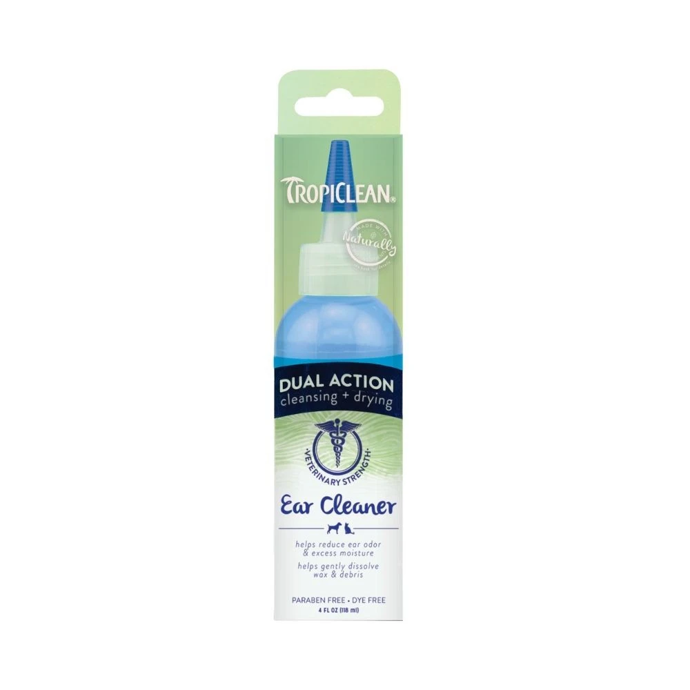 TropiClean Ear Cleaner Dual Action Higiene Higiene dental, ojos y oídos gatos Patitas&co
