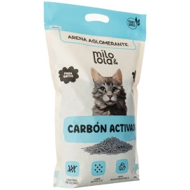Milo y Lola Arena Aglomerante Carbón Activado para Gato Higiene y salud Gato Patitas&co