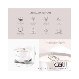 Catit Pixi Fuente Acero Inoxidable 2,5L para Gatos Patitas&co Patitas&co