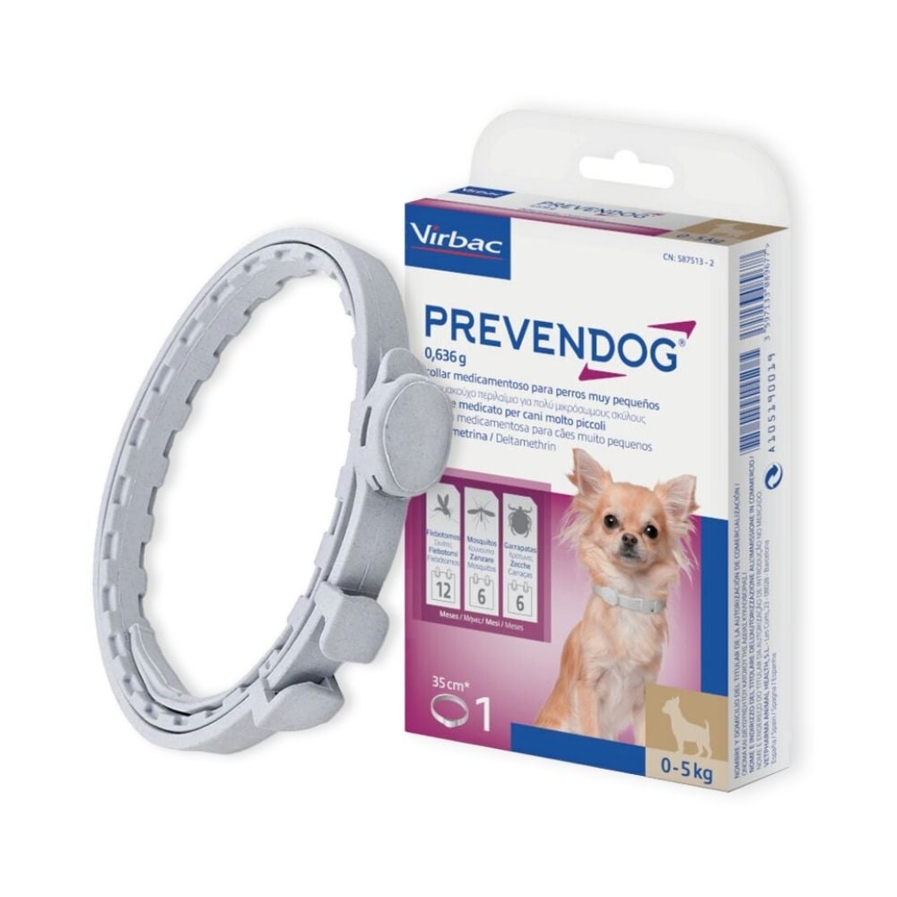 PrevenDog Collar Antiparasitario de 35 cm para Perros hasta 5 kg Antiparasitarios y Repelentes para perros Patitas&co