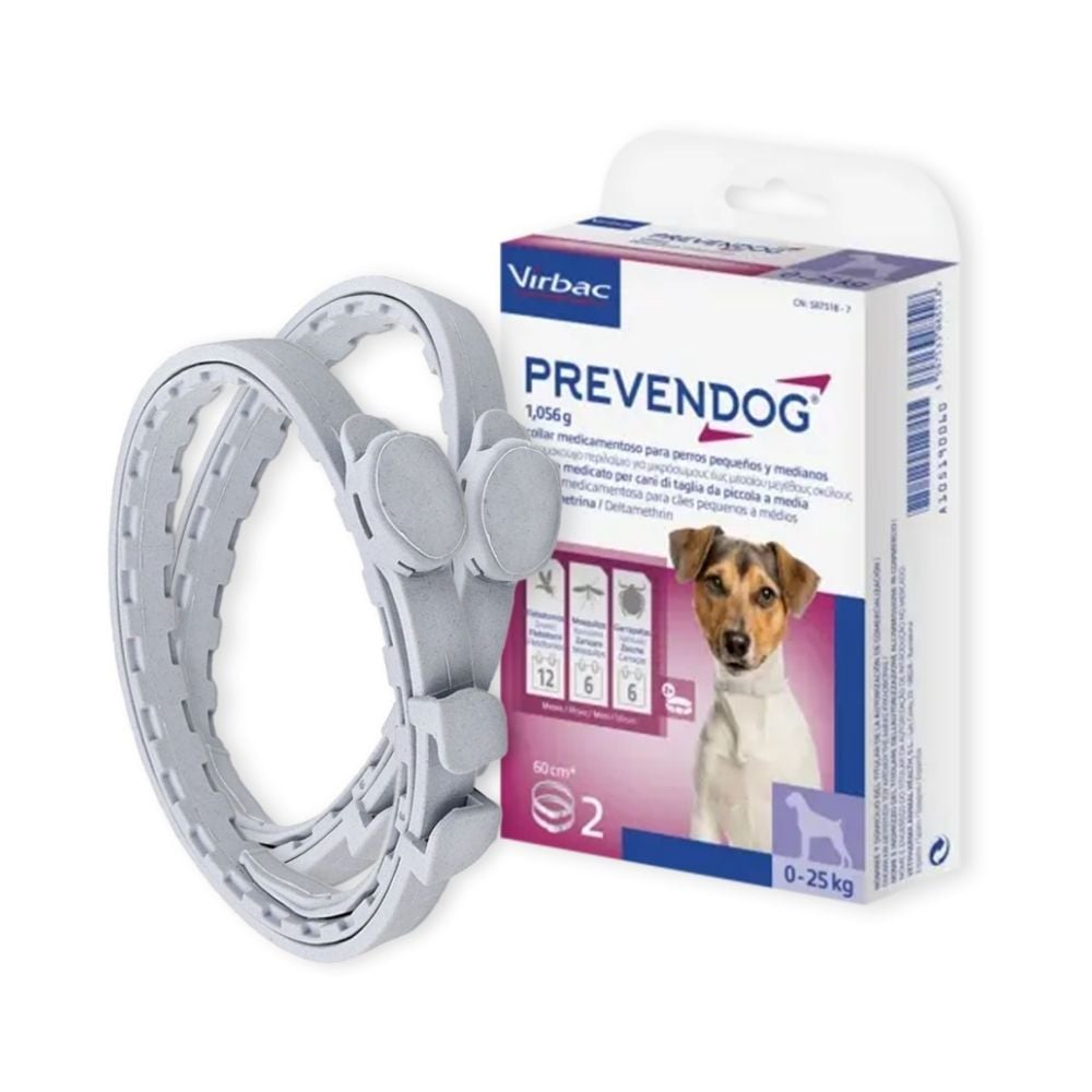 PrevenDog Collar Antiparasitario 60cm para Perros hasta 25kg (2 uds) Antiparasitarios y Repelentes para perros Patitas&co